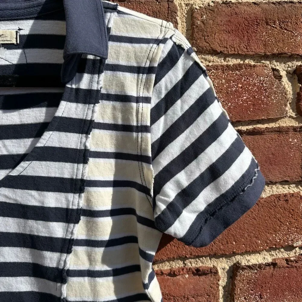 Free People we the free Stripe Up Your Life Polo Striped Women’s small NEW